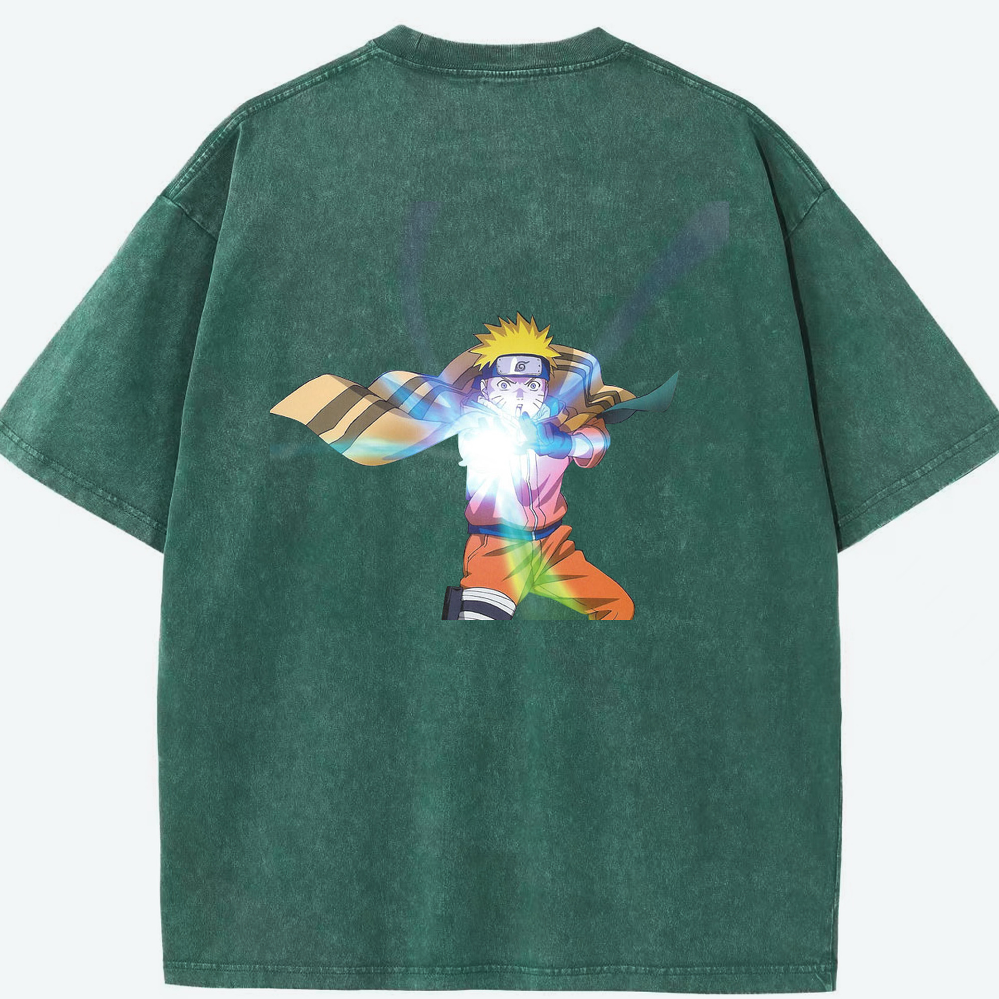 （画像用） NARUTO -ナルト- うずまき ナルト Uzumaki Naruto 綿100% ヴィンテージ風 半袖Tシャツ（背面プリント）